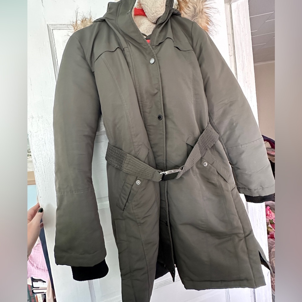 Kenneth Cole belted Parka